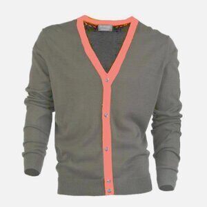 NWT Army Navy Country Club Cardigan G-Mac by Kartel Golf McCardy Sweater L Grey